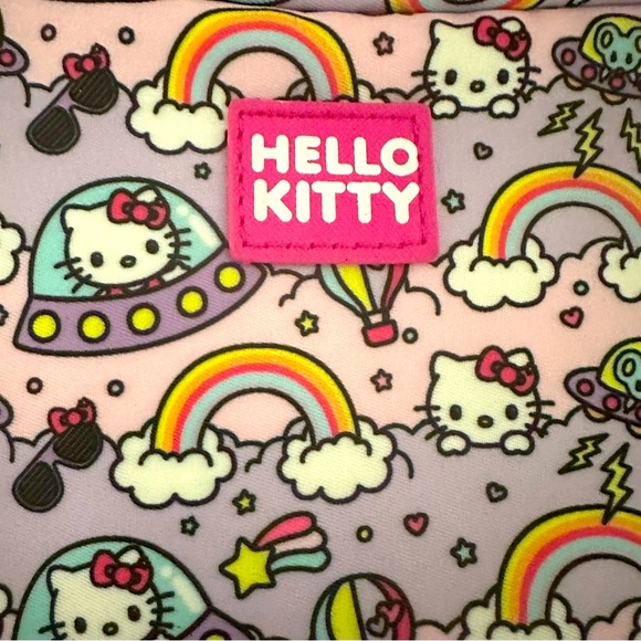 Hello Kitty Pink Cartoon Print Bag with Wrist Strap 🌈🛸🐭🐱 - Picture 2 of 5